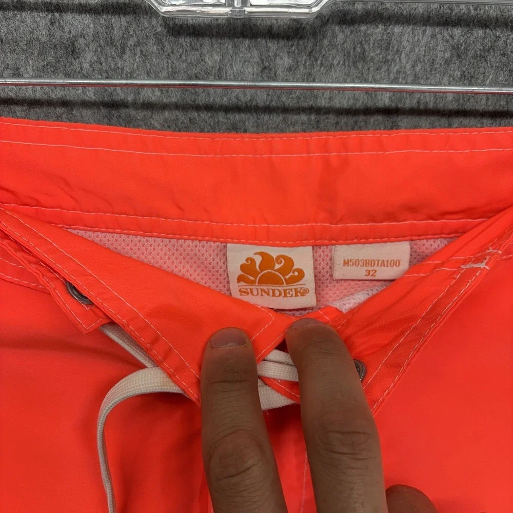 Sundek Swim Trunk Board Shorts Men's 32 x 6 Drawstring Orange Rainbow